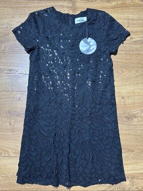 Line & Dot Black Sequin Mini Dress Size Small (NWT)
